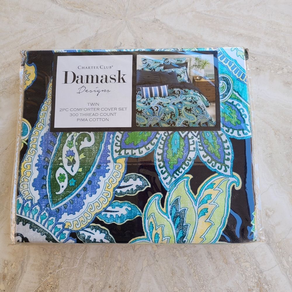 NWT Charter Club Damask 2-pc Comforter Cover Set Twin Size